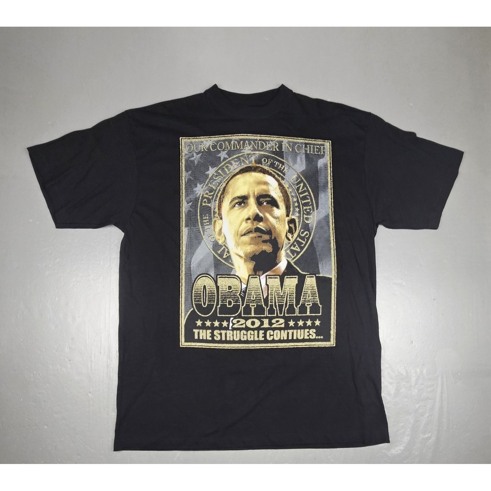 Barack Obama 2012  Presidential Campaign T-Shirt Mens 2XL Black Big Graphic